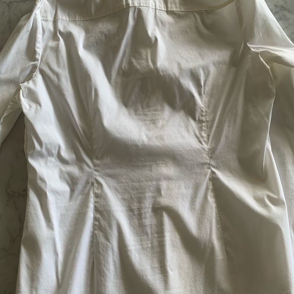 Theory white classic long sleeve blouse - Picture 3 of 3